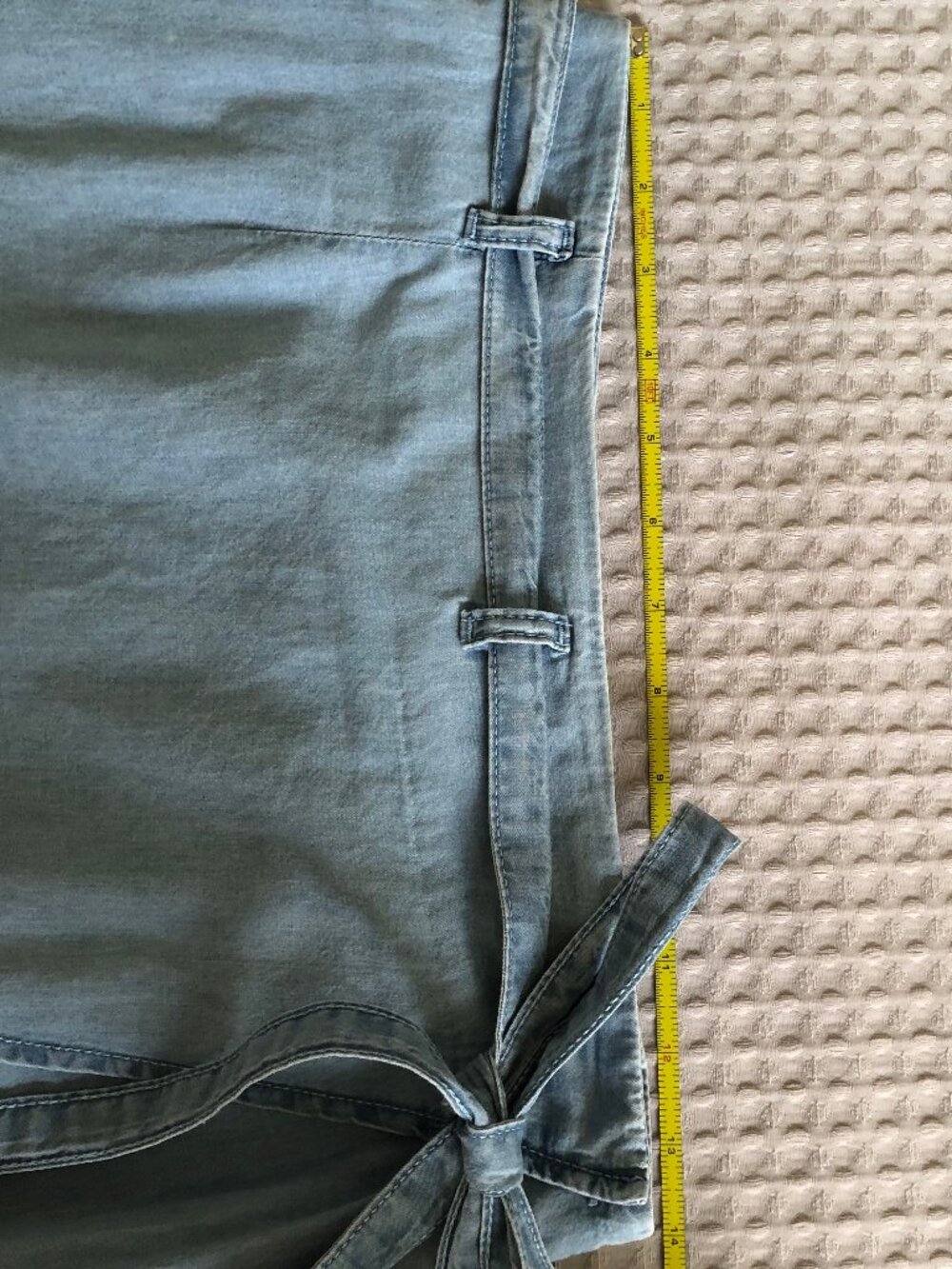 NWOT Light Blue Denim Wrap Maxi Skirt with a Bow - Size 4 - Picture 8 of 11